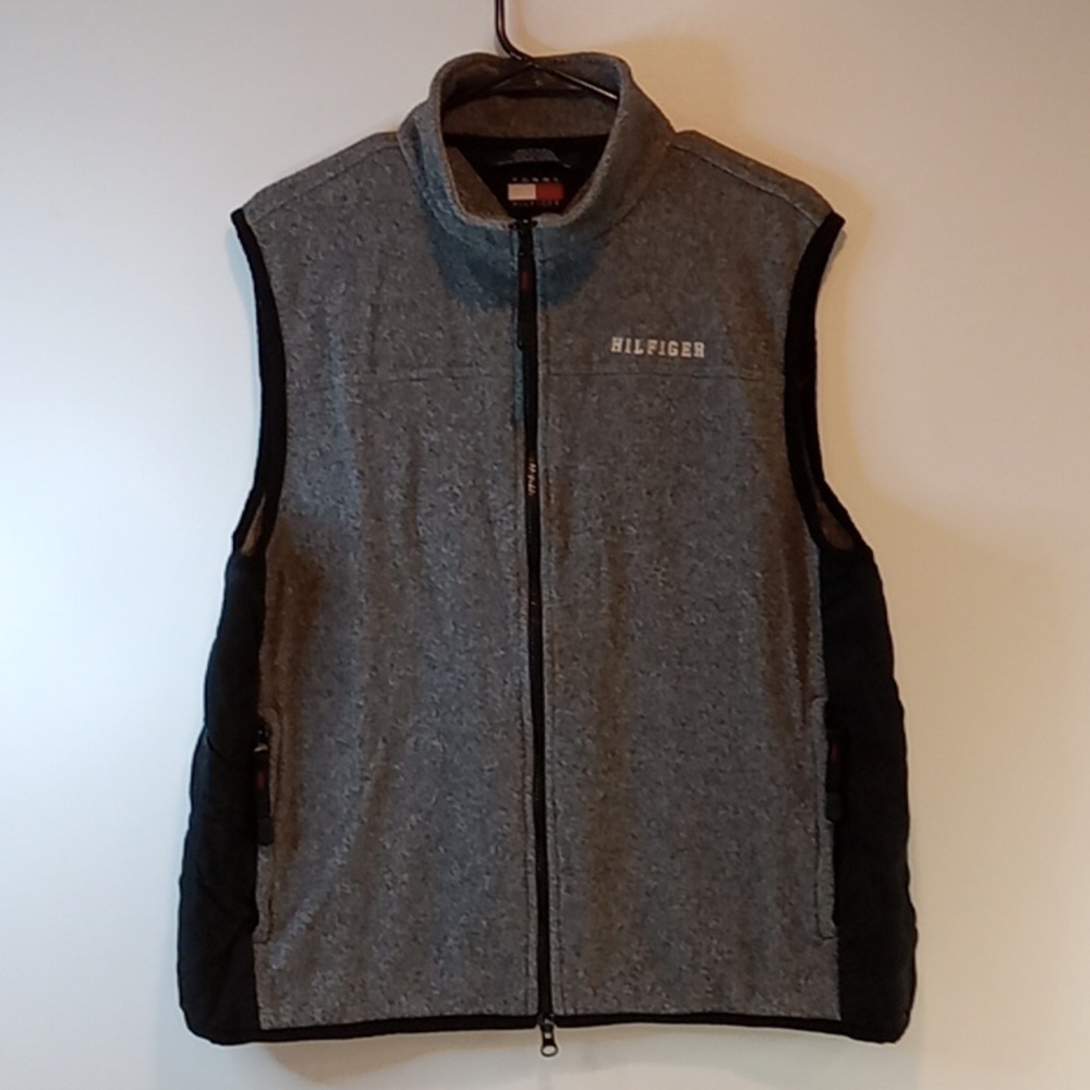 Vintage 90s Tommy Hilfiger Vest Men's Sz Medium Grey/Black EUC! NICE!